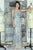 Colors Couture - J035 Embroidered Mesh Evening Gown in Gray and Neutral