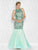 Colors Couture - J040 Glimmer Embellished Mermaid Evening Dress in Green