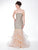 Colors Couture - J042 Embellished Straight Ruffled Mermaid Gown in Neutral