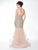 Colors Couture - J042 Embellished Straight Ruffled Mermaid Gown in Neutral
