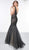 Colors Couture - J072 Embellished Deep V-neck Trumpet Dress
