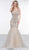 Colors Couture - J072 Embellished Deep V-neck Trumpet Dress