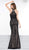 Colors Couture - J081 Lace High Halter Trumpet Dress With Overskirt