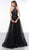 Colors Couture - J081 Lace High Halter Trumpet Dress With Overskirt