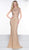 Colors Couture - J084 Fully Beaded High Neck Trumpet Dress In Gold