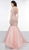 Colors Couture - J093 Beaded Deep V-neck Mermaid Dress In Pink