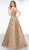 Colors Couture - J095 Embellished Lace Sweetheart A-line Dress In Gold
