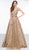 Colors Couture - J095 Embellished Lace Sweetheart A-line Dress In Gold