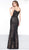 Colors Couture - J098 Sleeveless Lace V-neck Sheath Dress
