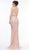 Colors Couture - J099 Embellished Deep V-neck Trumpet Dress In Pink
