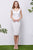 Jadore - J13085 Embellished Plunging V-neck Mikado A-line Dress In White
