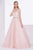 Jadore - J14001 Embellished Plunging V-neck Mikado A-line Dress In Pink