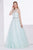Jadore - J14001 Embellished Plunging V-neck Mikado A-line Dress In Blue