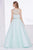 Jadore - J14001 Embellished Plunging V-neck Mikado A-line Dress In Blue