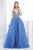 Jadore - J14006 Embellished Plunging V-neck Mikado A-line Dress In Blue