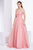 Jadore - J14007 Embellished Plunging V-neck Mikado A-line Dress In Pink