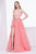 Jadore - J14009 Embellished Plunging V-neck Mikado A-line Dress In Pink