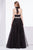 Jadore - J14009 Embellished Plunging V-neck Mikado A-line Dress In Black
