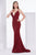 Jadore - J14010 Embellished Plunging V-neck Mikado A-line Dress In Red