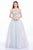 Jadore - J14011 Embellished Plunging V-neck Mikado A-line Dress In Blue