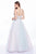 Jadore - J14011 Embellished Plunging V-neck Mikado A-line Dress In Blue