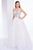 Jadore - J14011 Embellished Plunging V-neck Mikado A-line Dress In White