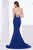 Jadore - J14012 Embellished Plunging V-neck Mikado A-line Dress In Blue
