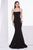 Jadore - J14012 Embellished Plunging V-neck Mikado A-line Dress In Black