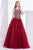 Jadore - J14015 Embellished Plunging V-neck Mikado A-line Dress In Red