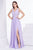 Jadore - J14018 Embellished Plunging V-neck Mikado A-line Dress In Purple