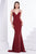 Jadore - J14019 Embellished Plunging V-neck Mikado A-line Dress In Red