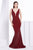 Jadore - J14020 Embellished Plunging V-neck Mikado A-line Dress In Red