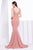 Jadore - J14020 Embellished Plunging V-neck Mikado A-line Dress In Pink