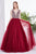 Jadore - J14021 Embellished Plunging V-neck Mikado A-line Dress In Red