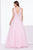 Jadore - J14022 Embellished Plunging V-neck Mikado A-line Dress In Pink