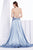 Jadore - J14027 Embellished Plunging V-neck Mikado A-line Dress In Blue