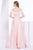 Jadore - J14029 Embellished Plunging V-neck Mikado A-line Dress In Pink