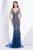 Jadore - J14030 Embellished Plunging V-neck Mikado A-line Dress In Blue
