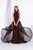 Jadore - J14031 Embellished Plunging V-neck Mikado A-line Dress In Black and Red