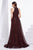 Jadore - J14031 Embellished Plunging V-neck Mikado A-line Dress In Black and Red