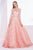 Jadore - J14033 Two Piece Lace High Halter Ballgown in Pink
