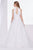 Jadore - J14036 Embellished Plunging V-neck Mikado A-line Dress In White