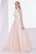 Jadore - J14036 Embellished Plunging V-neck Mikado A-line Dress In Pink