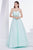Jadore - J14037 Embellished Plunging V-neck Mikado A-line Dress In Green