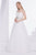 Jadore - J14037 Embellished Plunging V-neck Mikado A-line Dress In White