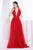 Jadore - J14041 Embellished Plunging V-neck Mikado A-line Dress In Red
