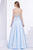 Jadore - J14044 Embellished Plunging V-neck Mikado A-line Dress In Blue