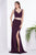 Jadore - J14046 Two Piece V-neck Satin Crepe Trumpet Dress In Purple