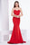 Jadore - J14047 Strapless Sweetheart Satin Crepe Trumpet Dress In Red