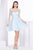 Jadore - J14074 Ruched Off-Shoulder Cocktail Dress In Blue
